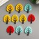 Buttons wood for creativity 2 punctures "tree" set 10 pcs 3.1x2.4 cm