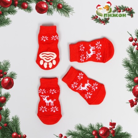 Noskes non -slip "deer", l (3.5/5 * 8 cm), set 4 pcs