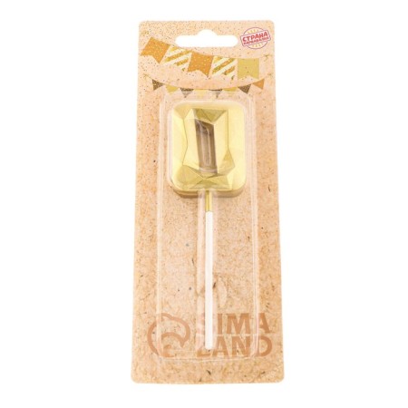 Candle in the cake on the skewer "Almaz", the number "0", gold, 4.5 cm-6