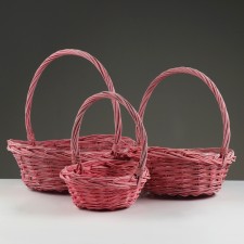 A set of wicker baskets, 38x29x14/36 cm, 32x23x13/31 cm, 26x19x11/26 cm, 3 pcs, willow