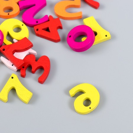 Beads for creativity wood "numbers" set 30 pcs 1.5x1.5x0.3 cm-2