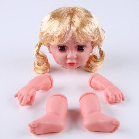 Set for making dolls: head with hair, 2 arms, 2 legs, for dolls 60 cm
