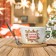 Ceramic mug on a stand with a spoon of “cozy winter”, 230 ml, beige color