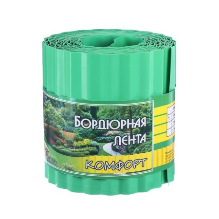 Border tape, 0.15 × 9 m, thickness 0.6 mm, plastic, corrugation, green, Greengo-7