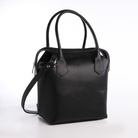 Women's bag with a zipper, with a cosmetic bag, black color-2