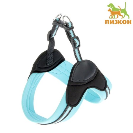 Super-furry harness with reflective firmware, girth 48-54 cm, blue