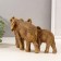 Souvenir Polystone 3D "Family Elephants" Dark Gold 32.5x10x17.5 cm