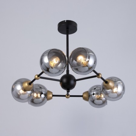 ATOM chandelier 6x60W Central: E27 Color: Black-1