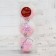Set of balls plastic D-8 cm, 3 pcs "novel shine" white-pink