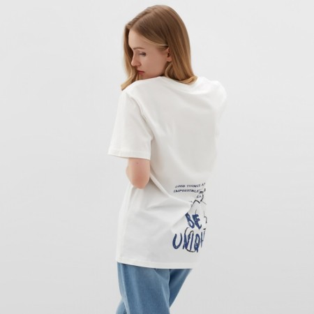 Female T -shirt, dairy color, size 44-3