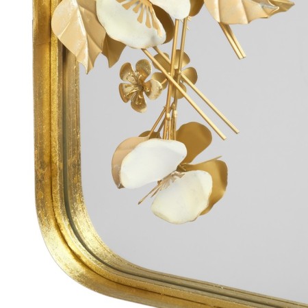 Wall metal decor with a mirror "orchid in the leaves" 55.2x55.2x8.3 cm-2