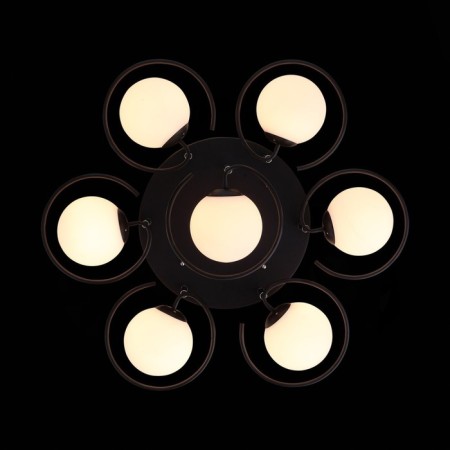 Ceiling EVOLUCE lamp. SL418.402.07. Galio. 7x60 watts, E27, 93x93x30 cm, black color-6