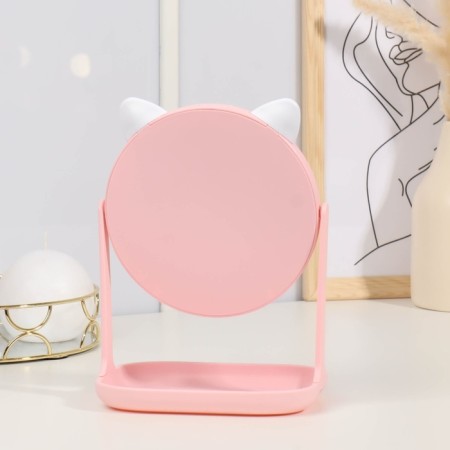 Mirror with a stand for storage "Circle", D mirror surface 14.5 cm, color mix-6