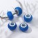 Busina "matte style" for phosphorus agate, blue color in silver