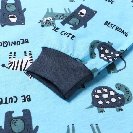 Pajamas for boys, blue color, height 110 cm-5