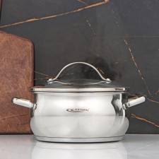 Кастрюля «Медея», 3,2 л, d=20 см, капсульное дно, стеклянная крышка, индукция