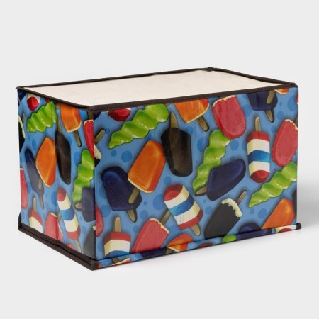 Stelly box for storage with a lid "Eskimo", 38.5 × 25 × 24.5 cm, blue color-4