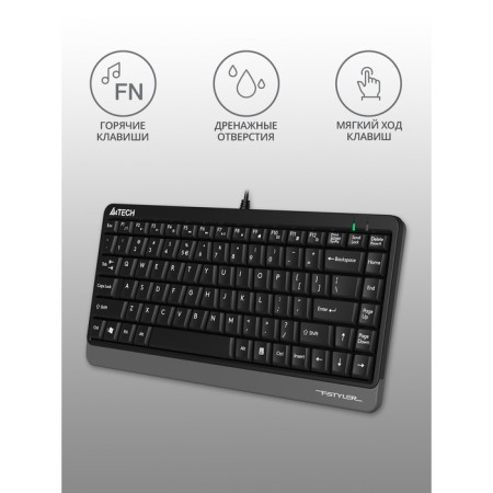 Keyboard A4Tech FSTYLER FKS11 Black/Gray USB (FKS11 GREY)-2