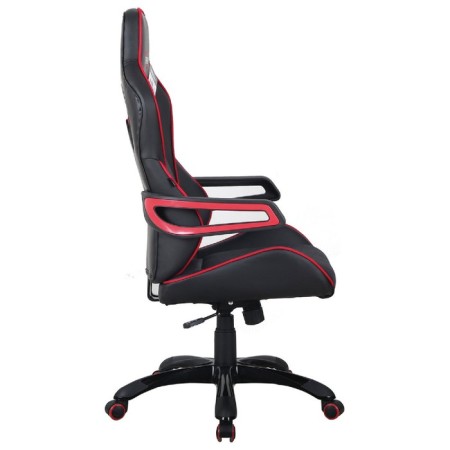 Playing armchair Brabix "Nitro GM-001", fabric, eco-leather, black, red inserts-2