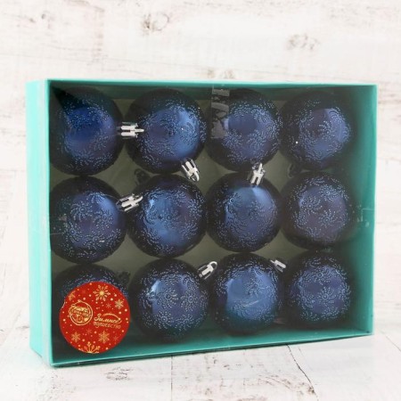 Set of balls plastic D-6 cm, 12 pcs "Winter Secret" mix-1