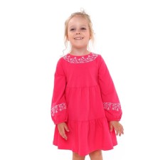 Dress for girls, raspberry color, height 104 cm