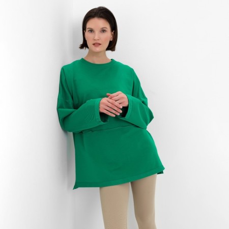 Female sweatshirt Minaku: Casual Collection Color Green, Rr. 48-4