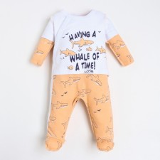 Combineson for children, orange color/sharks, height 80cm