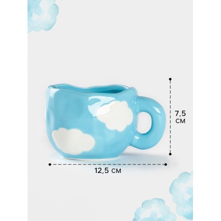 Tea couple 220 ml "cloud" manual painting, saucer 16*1.5 mug 12*9.5*7.5-1