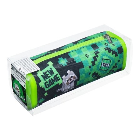 Penal soft, 1 compartment, quadro, 70 x 200 mm, Hatber "Pixel" silicone+textiles, green npn_72259-4