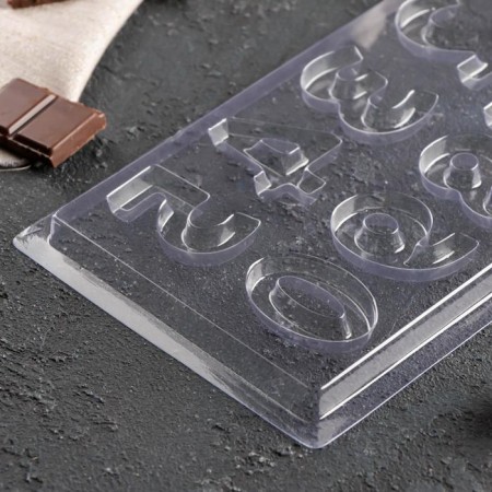Form for chocolate and sweets “numbers”, 10 cells, 22 × 11 cm-2