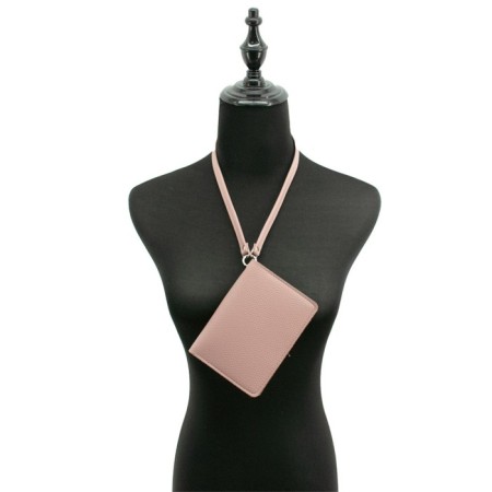 Passport cover, genuine leather, pink 14x10x0.5 cm-2