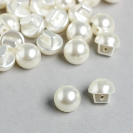 Buttons plastic for creativity on the leg "pearl ball" set of 50 pcs 1x1 cm-1