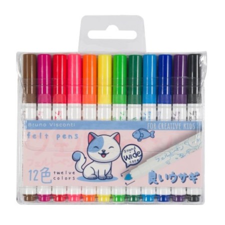 Fleeters with a thickened rod 12 JoyColor mini colors, in a plastic pocket, mix-5