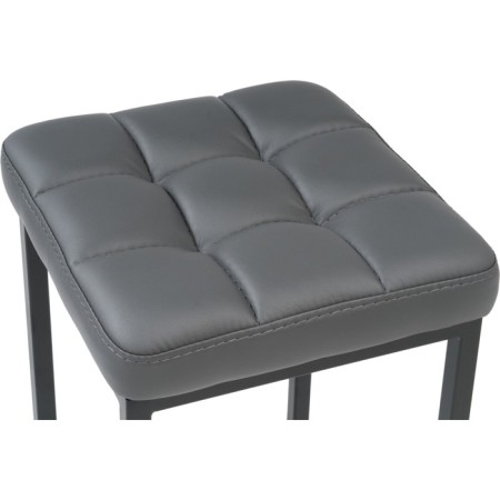 Baya Metal/Eco -leather stool, black/gray 35x35x45 cm-1