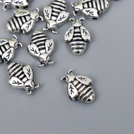 Bead for creativity Metal "Bee" silver 7633 1.4x1 cm