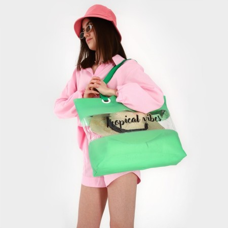 Bag Women's Beach Tropical Vibes, 50x35x11 cm, green color-6