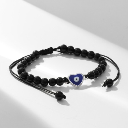 Bracelet-reinforcing "beads" heart, black color-3