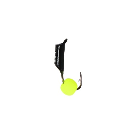 Mormyshka column black, white stripes + ball lime, weight 0.6 g-1