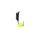 Mormyshka column black, white stripes + ball lime, weight 0.6 g