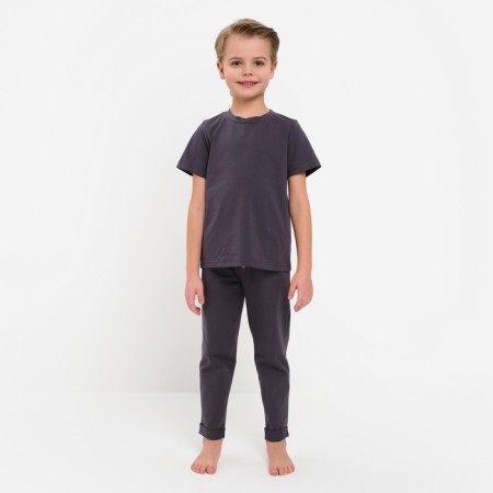Pajamas for a boy (T -shirt, trousers) minku graphite color, height 110