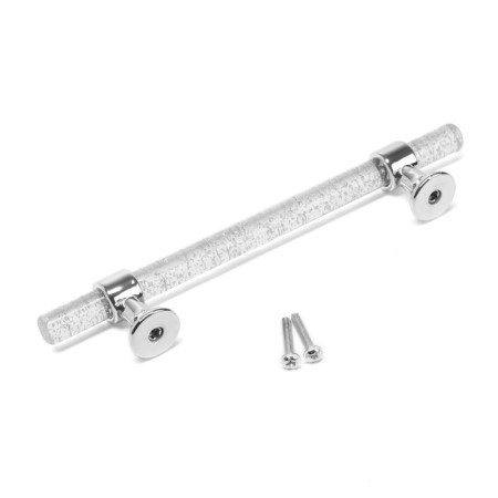 Cappio pk106 bracket handle, m/o 128 mm, d = 12 mm, plastic, transparent/chrome color-4