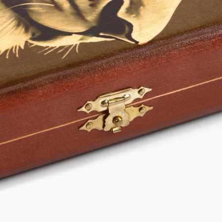 Wooden backgammon with checkers, board game "Leo", 40 x 40 cm-4
