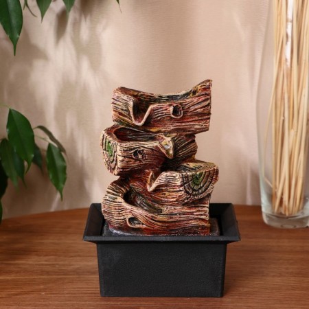Fountain "Falls on the logs" 16x13x22 cm (with backlight, without ball,)