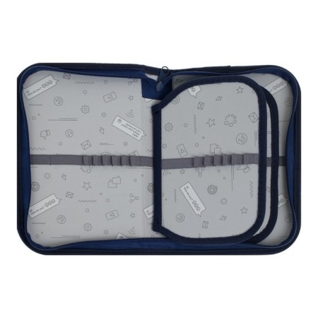 Penal 3 sections, tab inside, 140 x 210 x 40 mm, fabric, calligrata top block "cute cat"-3