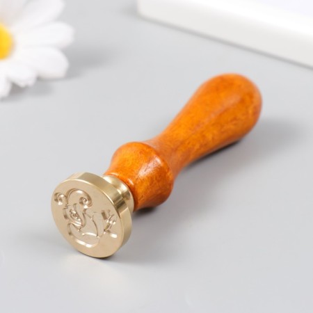 Printing for wax with a wooden handle "Bun Rose" 9x2.5x2.5 cm-4