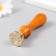 Printing for wax with a wooden handle "Bun Rose" 9x2.5x2.5 cm