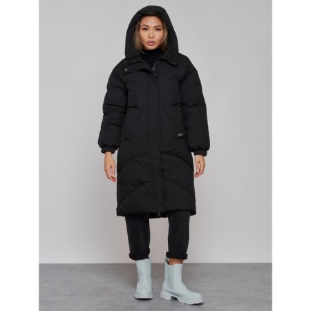 Coat insulated winter female, size 46, black color-5