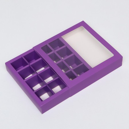 Box for sweets, 16 pcs, lilac, 17.7 x 17.7 x 3.8 cm-2