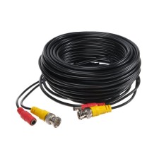 AHD video surveillance cable, BNC + power, 20 meters, black