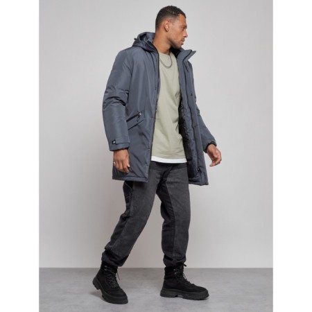 Lenced male winter park, size 54, dark gray color-2